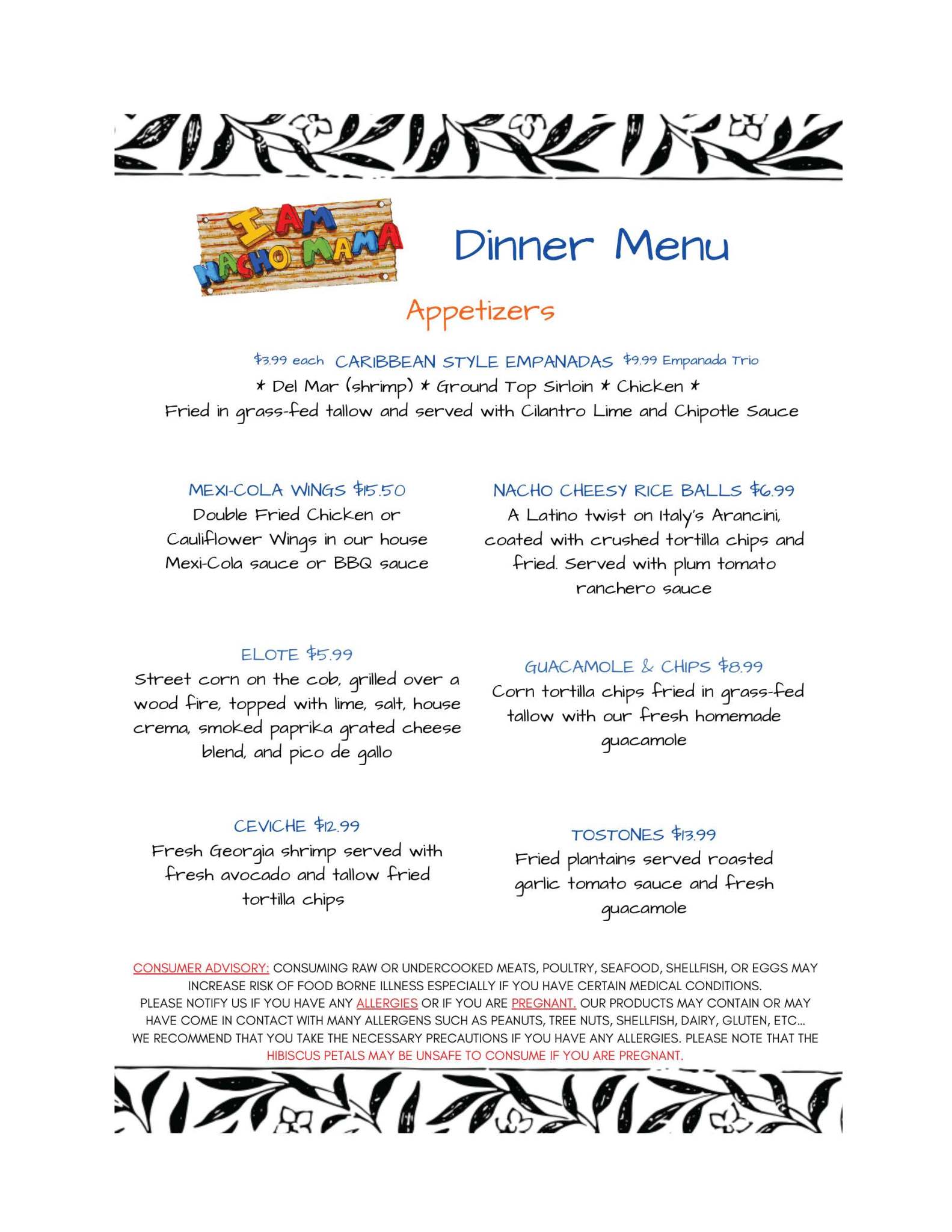 Our Menu IAMNachomama our-menu-iamnachomama